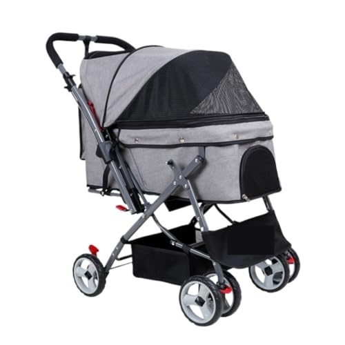 SYLGXH Hunde Kinderwagen Multifunktionaler Kinderwagen for Haustiere, Roller for Katzen- Und Hundeausflüge, Umkehrbarer Faltbarer Hundewagen, Tragbarer Kinderwagen Katzen Kinderwagen(G) von SYLGXH