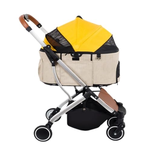 Hunde Kinderwagen Separater Haustier-Kinderwagen for Hunde Und Katzen, Kleiner Und Mittelgroßer Hunde-Outdoor-Kinderwagen, Faltbarer Kinderwagen Katzen Kinderwagen von SYLGXH