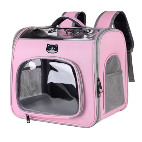 Katzentasche Haustiertasche, Modische Tragbare Katzentasche, Atmungsaktiver Katzenrucksack, Haustier-Ausflugstasche, Multifunktionale Aufbewahrungstasche for Katzen Tragetasche für Katzen(Pink) von SYLGXH