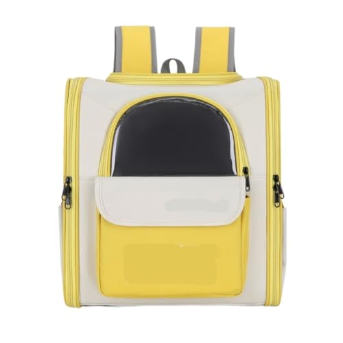 Katzentasche Modische Katzentasche, Haustiertasche, Tragbarer Tragbarer Rucksack, Atmungsaktive Katzenhaustiertasche, Multifunktionale Aufbewahrungstasche for Katzen Tragetasche für Katzen(Yellow) von SYLGXH