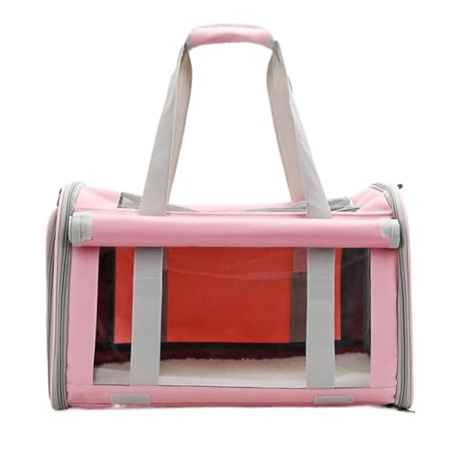 Katzentasche Vielseitige Katzentasche, Tragbare Haustiertasche Beim Ausgehen, Faltbare, Atmungsaktive, Tragbare Katzentasche Mit Einer Schulter, Haustiertasche Tragetasche für Katzen(Pink) von SYLGXH