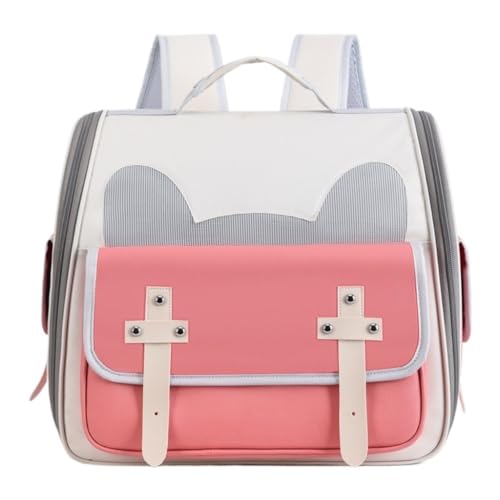 Katzentasche Vielseitiger, Modischer Haustierrucksack, Tragbare, Atmungsaktive Haustiertasche for Ausflüge, Multifunktionale Aufbewahrungstasche for Katzen Tragetasche für Katzen(Pink) von SYLGXH