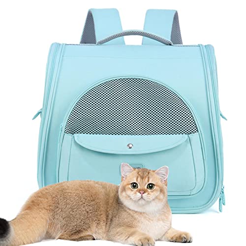 SYNYEY Katzentransportbox, Atmungsaktive Tragetasche für Kätzchen, Rucksäcke für kleine Hunde, für Katzen, Kätzchen, Reisen, Camping und Wandern von SYNYEY