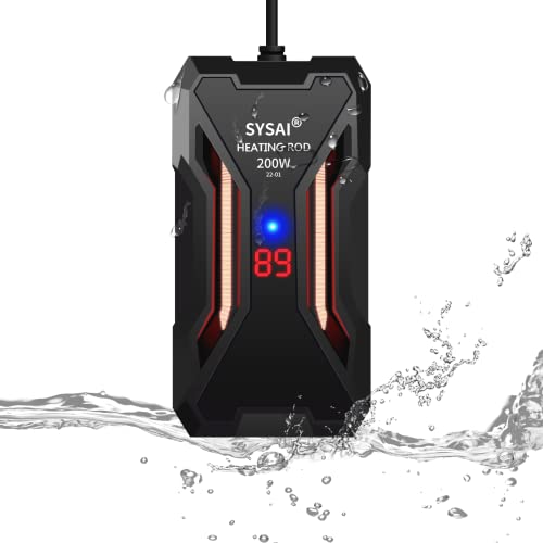 SYSAI Tauchheizung für Aquarien (50 W/100 W/200 W) with LED Temperaturanzeige von SYSAI