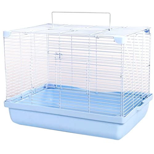 SYSZSYHD Großer Hamsterkäfig, Lebensraum für Nagetiere, Rennmäuse, Kleintierhaus, atmungsaktive Haustierbox, Abnehmbarer Hamsterkäfig aus Metalldraht (blau) von SYSZSYHD