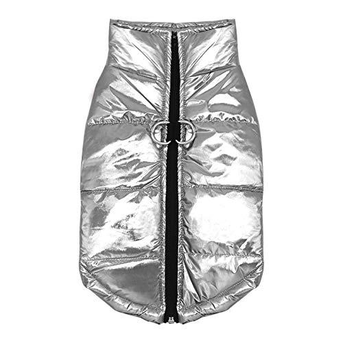 SYT-MD Hundekostüm, Haustier Mantel Winter warme Weste kleine Hund Kleidung wasserdichte Hund Kleidung welpen Hund Regen Mantel Kleidung Zubehã (Color : Silver, Size : 2XL) von SYT-MD