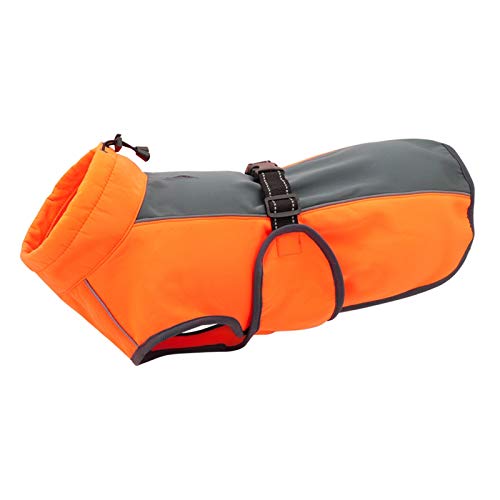 SYT-MD Hundekostüm, Warme Gesteppte Haustier Winterkleidungsjacke Mantel wasserdichte Hund Weste Kleidung Große Hundekleidung mit reflektierenden Streifen Zubehã (Color : Orange, Size : L) von SYT-MD