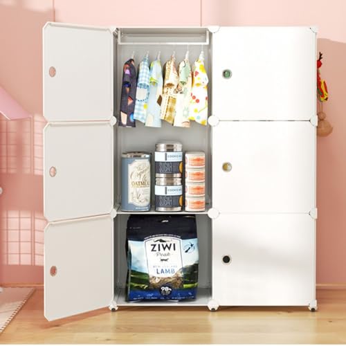 Haustier Kleiderständer Offener Kleiderschrank Hundekleidung Rack Kleidungsständer Mit Kleidung Rack Haustier Armoire Garderobe Perfekt Für Haustier Und Katze (Color : 37 * 37 * 144cm, Size : Wit) von SYUFRE