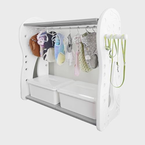 Haustiergarderobe Offener Kleiderschrank Kleidungsständer Mit Aufbewahrungsbox Haustier Schrank Organizer Für Katze Kitty Puppy Dog Haustier Armoire Kleiderkleidung Rack ( Size : 100*40*103cm/39*15*40 von SYUFRE