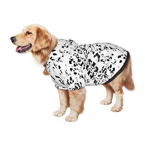 Hunde-Halloween-Kostüm, niedlicher Dalmatiner-Hunde-Kapuzenpullover für Halloween, Cosplay, Hunde-Winterkostüm mit Tasche, Dalmatiner-Druck, Winterkleidung für kleine Hunde, Größe M von SZDIZOWE