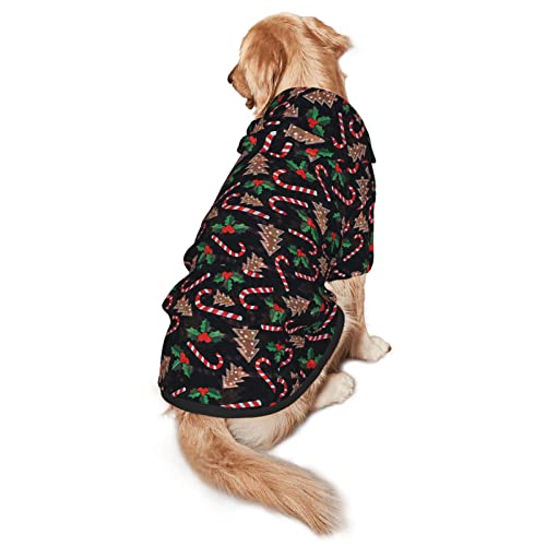 Schwarzer Kapuzenpullover mit Weihnachtsbaum-Motiv, für Weihnachten, Cosplay, Hundekleidung mit Tasche und Mütze, Winterkleidung, Pullover, Größe XL von SZDIZOWE