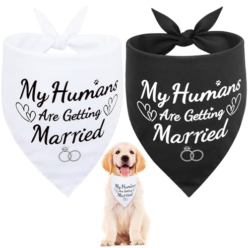 SZEE Hundehalstücher für Hochzeiten, Aufschrift "My Humans are Getting Married", Hundehalstücher für Hunde, Verlobung, Hochzeitsfeier, Haustier-Hochzeit, Foto-Requisite, Bandana für Verlobung, von SZEE