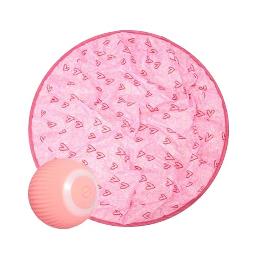 SZFRYEU 2 in 1 simuliertes interaktives Jagdkatzenspielzeug, Gitarre Katzenspielzeug, Katzenmatte, Rolling SmartBall Katzenspielzeug, interaktives Jagdkatzenspielzeug (Rosa Matte + Ball, One Size) von SZFRYEU