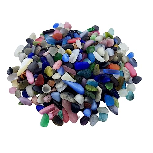 SZGULAIKE Dekorative Felsen Aquarium Kies Natürliche Fluorit Kristalle Chip Bulk Felsen Kies für Pflanzen Terrarium Supplies (bunter Stein) von SZGULAIKE