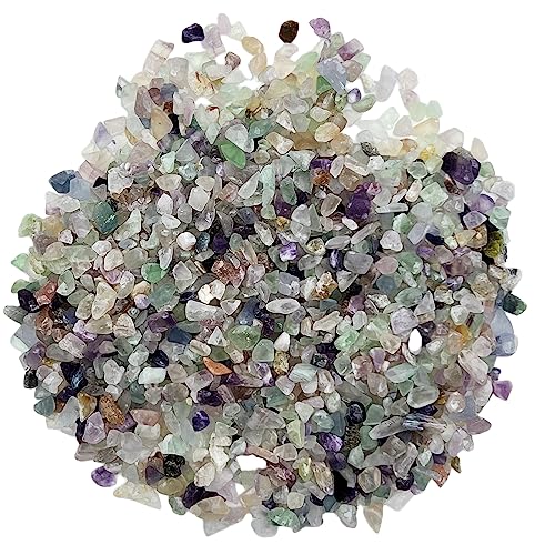 SZGULAIKE Dekorative Felsen Aquariumkies natürliche Fluorit-Kristalle Chip Bulk Felsen Kies für Pflanzen Terrarium Zubehör kleine Fische Tank Kies Kieselsteine Vase Füller 0,4 kg/400 g von SZGULAIKE