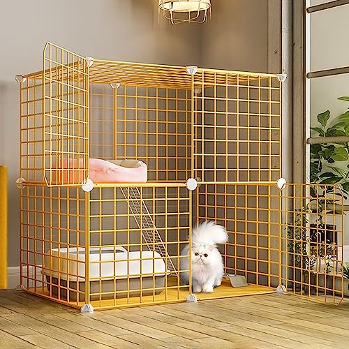 Katzenlaufstall DIY Haustierkätzchenkäfig für Hauskatzen, abnehmbare Katzengehege Katzenvilla für 1-2 Katzen Großer Übungsort (Größe: 27,5" LX 15,3" BX 27,5" H) von SZITW