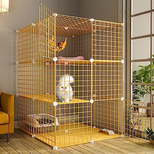 Katzenlaufstall DIY Haustierkätzchenkäfig für Hauskatzen, abnehmbare Katzengehege Katzenvilla für 1-2 Katzen Großer Übungsort (Größe: 29,5" LX 29,5" WX 42,9" H) von SZITW