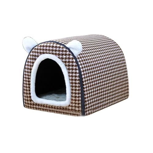 2-in-1-Iglu-Hundehütte, faltbar, Katzen-Hundehöhle, Schlafkissen, warm, abnehmbar, beruhigendes Nest, rutschfester Haustierunterstand (Stil 1,60 x 48 x 42 cm) von SZSXYBZ