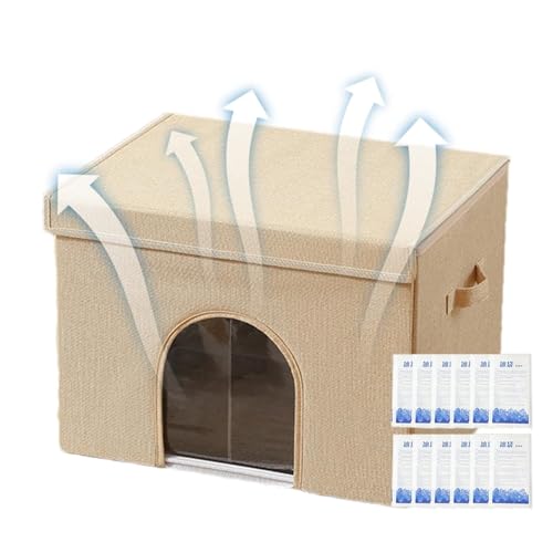 Collapsibl-e Katzenhaus, kühlendes Katzenhaus für Outdoor/Indoor-Katzen, faltbares Würfel-Katzenhaus, 50 x 40 x 35 cm, multifunktionales Würfel-Katzenhaus mit 12 Kühlakkus, multifunktionale große von SZSXYBZ