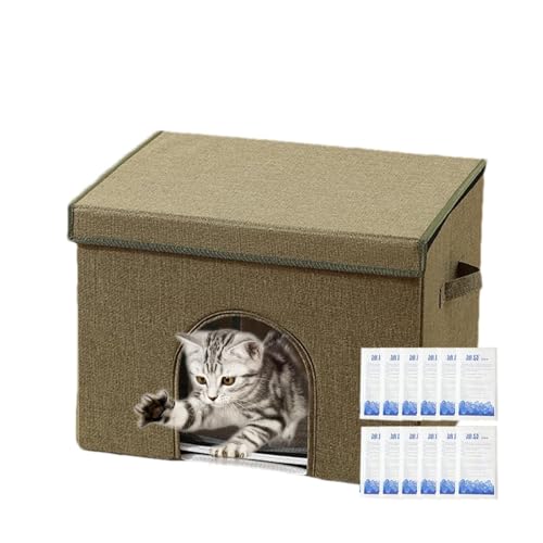 Collapsibl-e Katzenhaus, kühlendes Katzenhaus für Outdoor/Indoor-Katzen, faltbares Würfel-Katzenhaus 50 x 40 x 35 cm, multifunktionales Würfel-Katzenhaus mit 12 Kühlakkus, multifunktionale große von SZSXYBZ