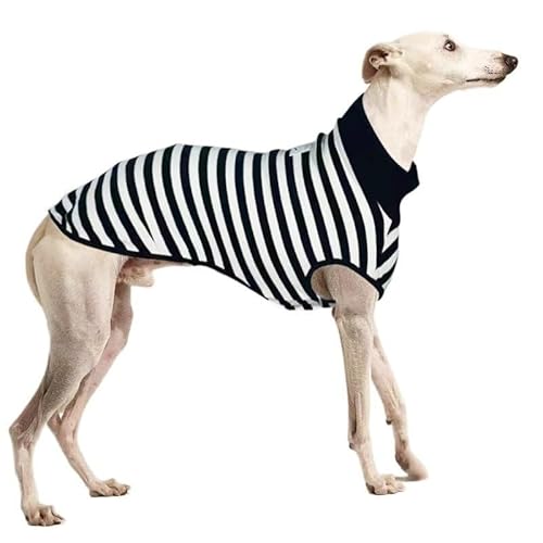 Italienisches Windhundkleid, gestreift, Stretch-Weste, schwarz, Whippetkleid, italienischer Windhund, Hundekleidung, Haustier, Schwarz / Weiß gestreift, Größe S von SZSXYBZ