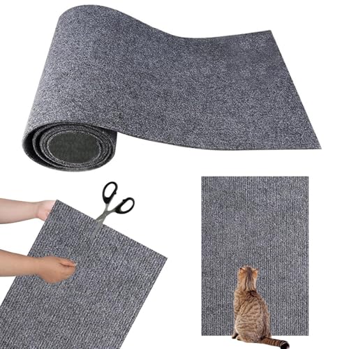 Kratzmatte für Katzen, Kletterkatzenkratzer, zuschneidbar, selbstklebender Teppich, Katzenmatte, Katzensofa, Katzenwand, Teppich, Katzenkratzer, Möbelschutz (Dunkelgrau, 30 x 100 cm) von SZSXYBZ