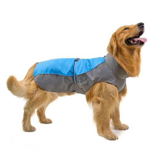 Regenmantel für Haustiere, wasserdichte Jacken, atmungsaktiv, für große Hunde, Katzen, Bekleidung, Haustierbedarf, Größe 7XL, 8XL, 9XL (Blau, 8XL) (Blau, 3XL) von SZSXYBZ