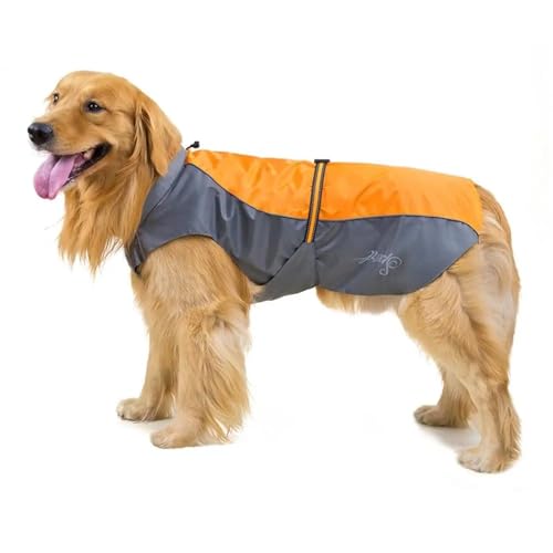 Regenmantel für Haustiere, wasserdichte Jacken, atmungsaktiv, für große Hunde, Katzen, Bekleidung, Haustierbedarf, Größe 7XL, 8XL, 9XL (Blau, 8XL) (Orange, 3XL) von SZSXYBZ