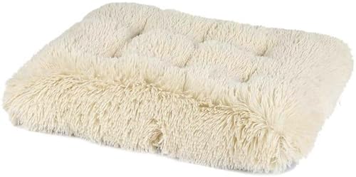 SZSXYBZ Beruhigendes Hundebett für große, mittelgroße und kleine Hunde, L-93 x 65 cm, Fellmatratze, bequemes Haustierbett, waschbares Hundekissen, bequem und rutschfest (Beige, S - 65 x 48 cm) von SZSXYBZ