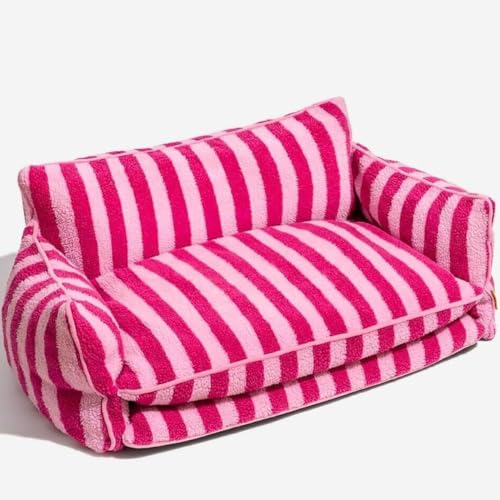 SZSXYBZ FresQa Haustier-Sofa kann zerlegt und gewaschen werden, um den Winter warm und tief zu schlafen. Großes Hundestreukissen, Schwarz (Rosa, XL) von SZSXYBZ