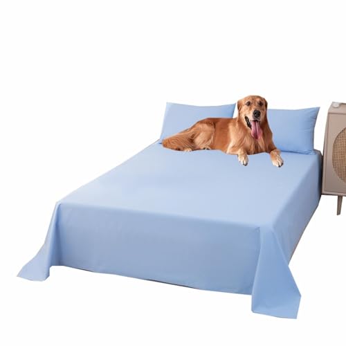 SZSXYBZ Hunde- und Katzen-Decken für Sofa, Couch, Bett, wasserdichte Beschichtung, Haustierdecke, waschbare Möbelschutzdecke, Sofa, Matratzenschutzbezug (Himmelblau, 160 x 230 cm) von SZSXYBZ