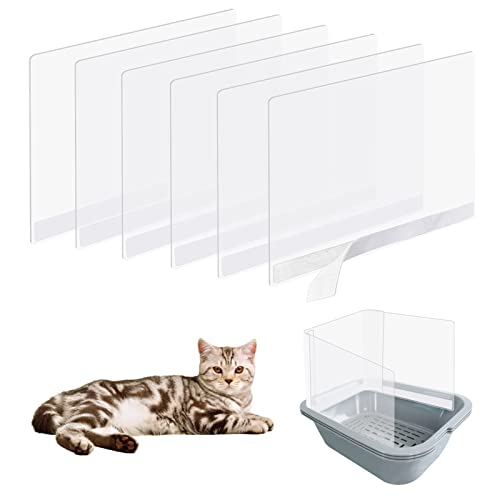 Katzentoilette, Spritzschutz, Spritzschutz, wiederverwendbar, hohe Seiten, hohe Wand, Katzentoilette, Trainingsset für offene Katzentoilette, 6 Stück (Katzentoilette nicht im Lieferumfang enthalten) von Sadoia