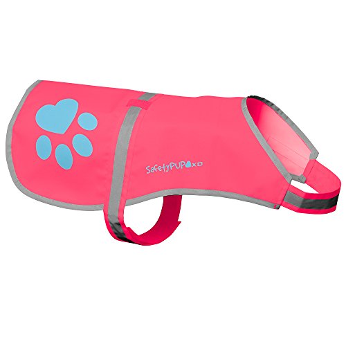 SafetyPUP XD - Schützen Sie Ihren besten Freund Gut sichtbare fluoreszierende, reflektierende Hundeweste bietet entscheidende Sichtbarkeit und hilft Ihnen, an oder aus der Leine (XL, Pink) von SafetyPUP XD