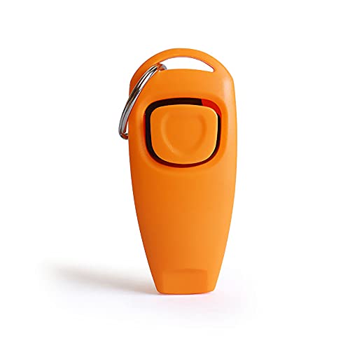 SagaSave 2-in-1 Hundeklicker, Hundepfeife, Hundetrainings-Clicker, Effektiver Haustier-Clicker, Trainings-Clicker für Katzen, Welpen, Hunde, Haustiere, Orange, 1 Stück von SagaSave