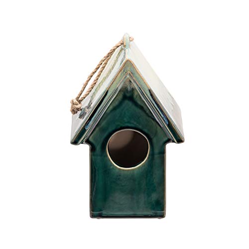 Sagebrook Home 13728-05 Deko-Vogelhaus, Keramik, 24,1 cm, Grün, 15,2 x 11,4 x 24,1 cm (L x B x H) von Sagebrook Home