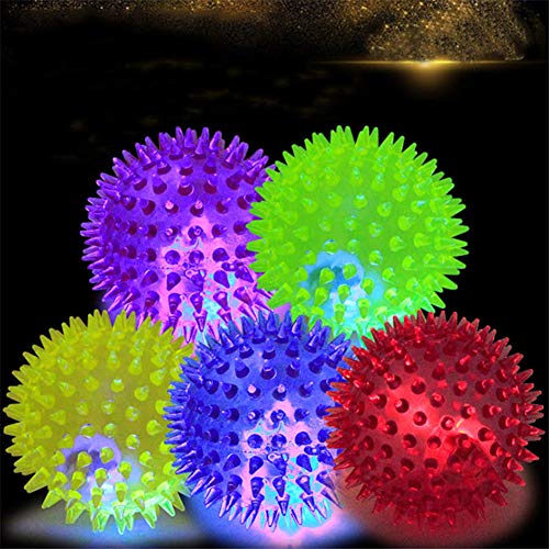 Sahgsa Spielzeug Hunde, Springender Aktivierungsball Hund, Hundespielzeug Ball mit Blinkender LED Licht Bälle aus PVC Hunde kleine Haustiere von Sahgsa