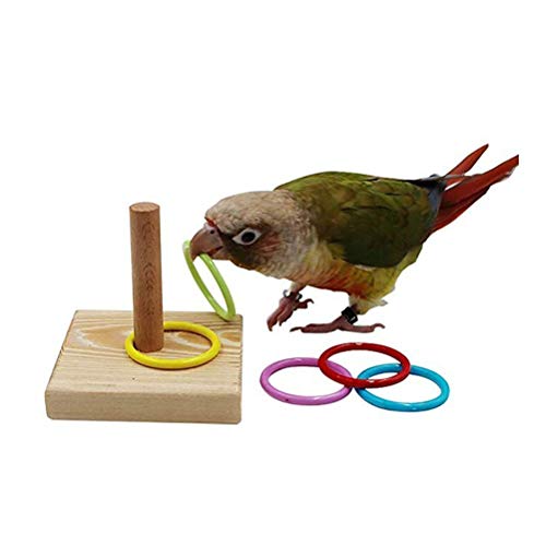 Sahgsa Vogelspielzeug Stapelring Haustier Vogel Papagei Kleine Ringe Spielzeugset für Papageien von Sahgsa