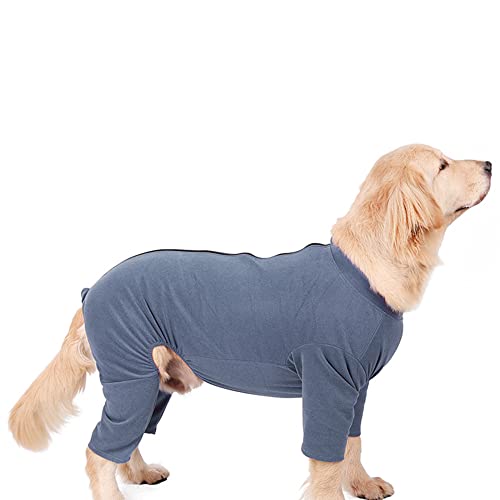 SaiDeng Erholungsanzug für Hunde, warmer Haustier-Einteiler, vollständige Abdeckung, Haustier-Body, Kegelkragen, Alternative, Angstberuhigendes Shirt für Hündinnen, Männer, Hunde, Blau, Größe 3XL von SaiDeng