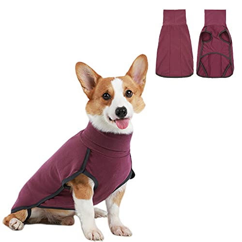 SaiDeng Haustier-Hunde-Weihnachtskostüme, Rentier-Schneeflocken-Druck, bequem, atmungsaktiv, Winter, warme Pullover-Kleidung für alle Arten von Hunden für Weihnachten, Halloween, Neujahr, Party, weinrot, L von SaiDeng