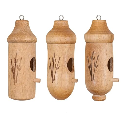 SaiDuoDuo 3er-Pack Hängendes Vogelhaus aus Holz, Wildnistkastenhaus im Freien, Vogelhaus mit offenem Haus Design für den Garten im Freien,Braun von SaiDuoDuo