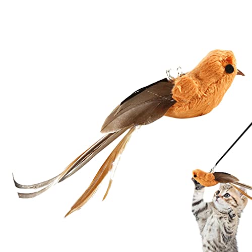 Saiki Katzen-Vogel-Spielzeug, Bell Bird Cat Plüschspielzeug Ersatzkopf für Katzenstab, Handgefertigter Katzenspielzeug-Vogel-Ersatz für Katzenstab, Katzenspielzeug zum Trainieren und Trainieren von Saiki