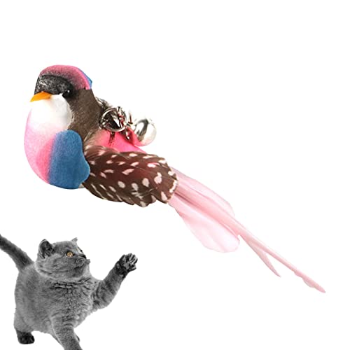 Saiki Katzen-Vogel-Spielzeug | Bell Bird Cat Plüschspielzeug Ersatzkopf für Katzenstab,Katzen-Vogel-Spielzeug, interaktiver Katzen-Teaser-Zauberstab, Aufsätze für Katzen, Kätzchen, Spielen von Saiki