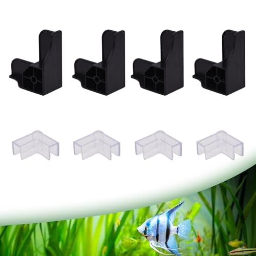 Saim 4 x schwarze Aquariumhalterung mit Eckenschutz, Glaswinkelabdeckung für Aquarium, stoßfeste, weiche Abdeckungen für Haustiere/Aquarien, 8 mm von Saim