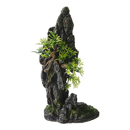 Saim Großes Aquarium Bergblick Stein Ornament, künstlicher Berg Blick Stein Felsen Höhle für Betta Fisch Amano Garnelen Buntbarsch zum Spielen - D von Saim