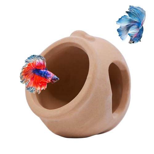 Saim Mini-Keramikglas-Dekoration für Aquarium, Zubehör für Garnelen, Buntbarsche, Zucht, kleine Fischschale, Versteck, Dekoration, Betta-Spielzeug, Versteck Haus 729# von Saim