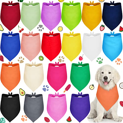 20 Stück Einfarbig Hundehalstücher Waschbar Welpen Bandana Blank Sublimation Hund Bandanas Dreieck Hundelätzchen Wärmeübertragung Verstellbares Hundehalstuch für kleine, mittelgroße und große von Saintrygo