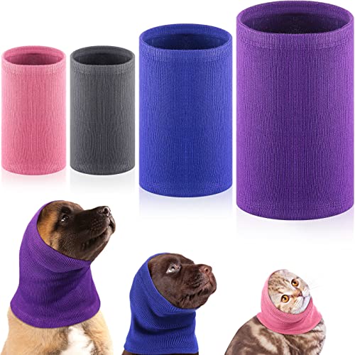 Saintrygo Ohrenschützer für Hunde, 3 Größen, schalldicht, Ohrenschützer für Hunde, Bellen und Baden, warmer Winter-Ohrenschal zur Beruhigung des Haustiers, 4 Stück (Grau, Rosa, Blau, Violett) von Saintrygo