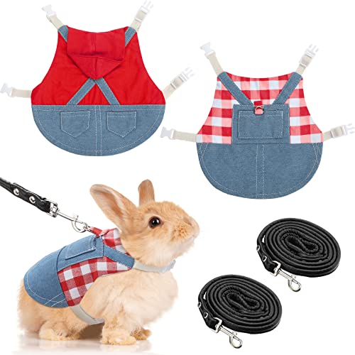 Kaninchengeschirr und Leine Bunny Stuff Hase Walking Harness Bunny Leash and Harness Small Bunny Essentials Bunny Rabbit Harness with Leash for Kitten Puppy Small Pets Walking (Red, Medium) von Saintrygo