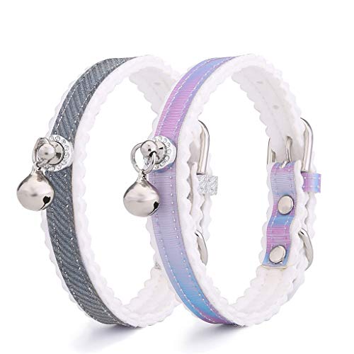 Diamond Pet Collar Dog Collar For Dogs Easy Wear Adjustable Safe Pet Collar Light Blue von Saiyana