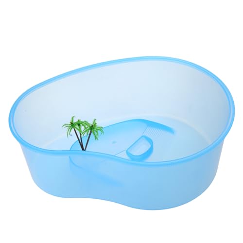 Kunststoff-Terrarium, kleine Schildkröten, Aquarium, Sonneninsel mit Rampe und Grünpflanze, tolles Geschenk für Kinder, Aquarium-Set, 68 l von Saiyana